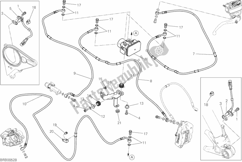 Tutte le parti per il Impianto Frenante Abs del Ducati Diavel Xdiavel Thailand 1260 2016